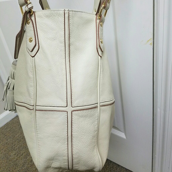 Steven Steve Madden Cream Leather Large Tote Bag - Picture 3 of 8